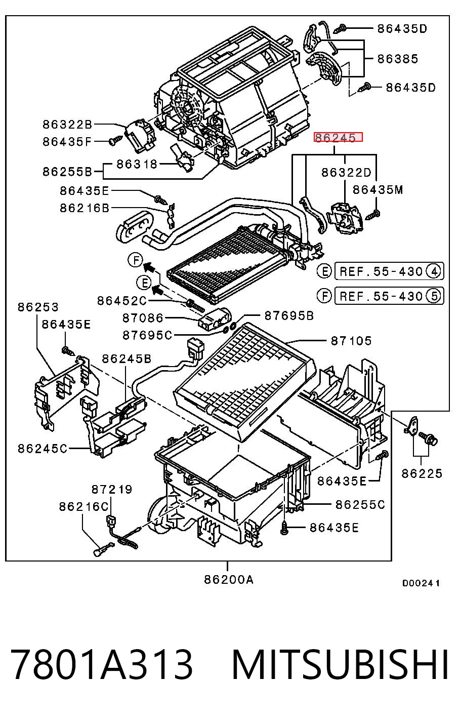 Радиатор печки (отопителя) MITSUBISHI 7801A313