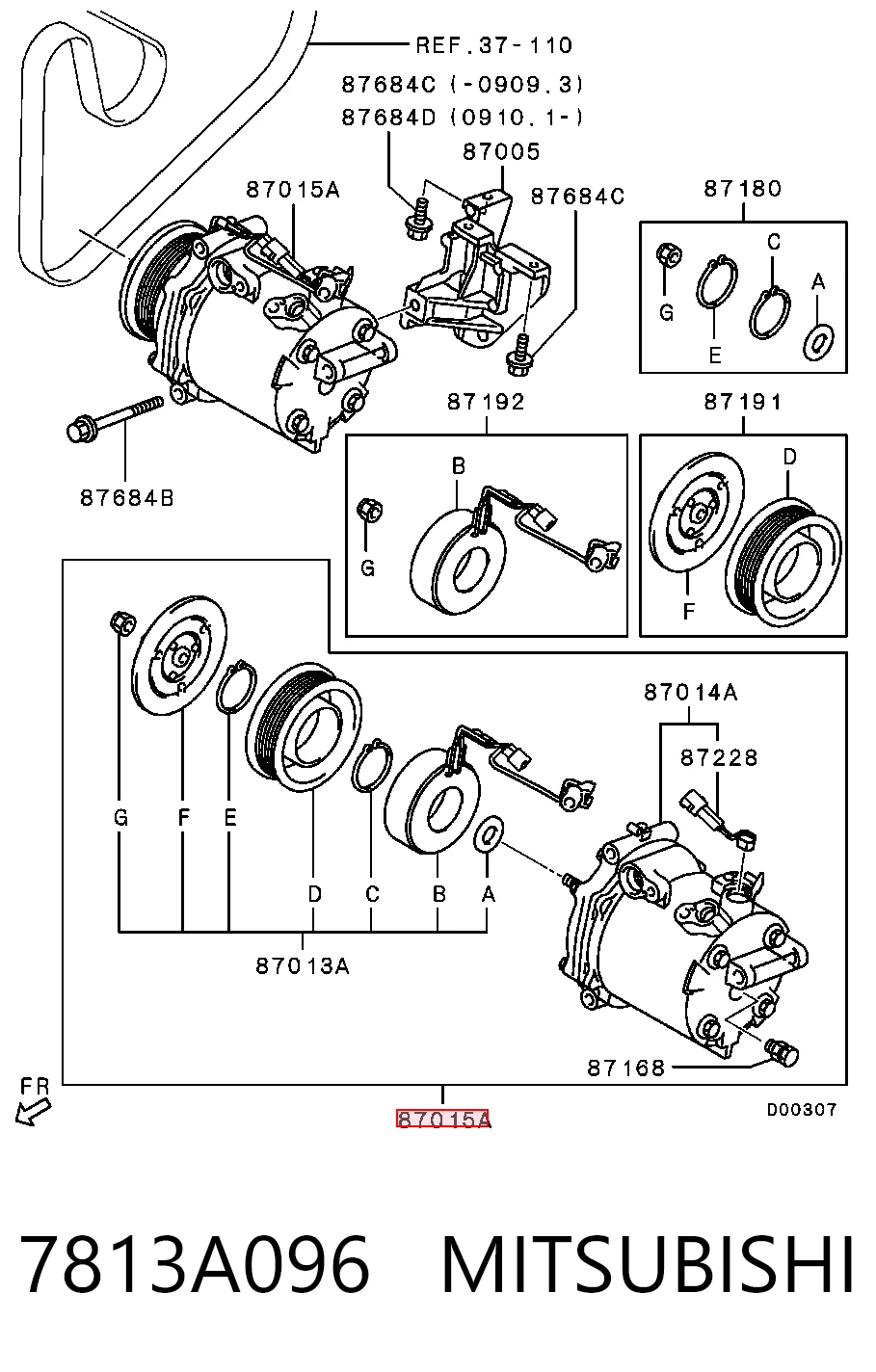 7813A096 Mitsubishi Компрессор хладагента