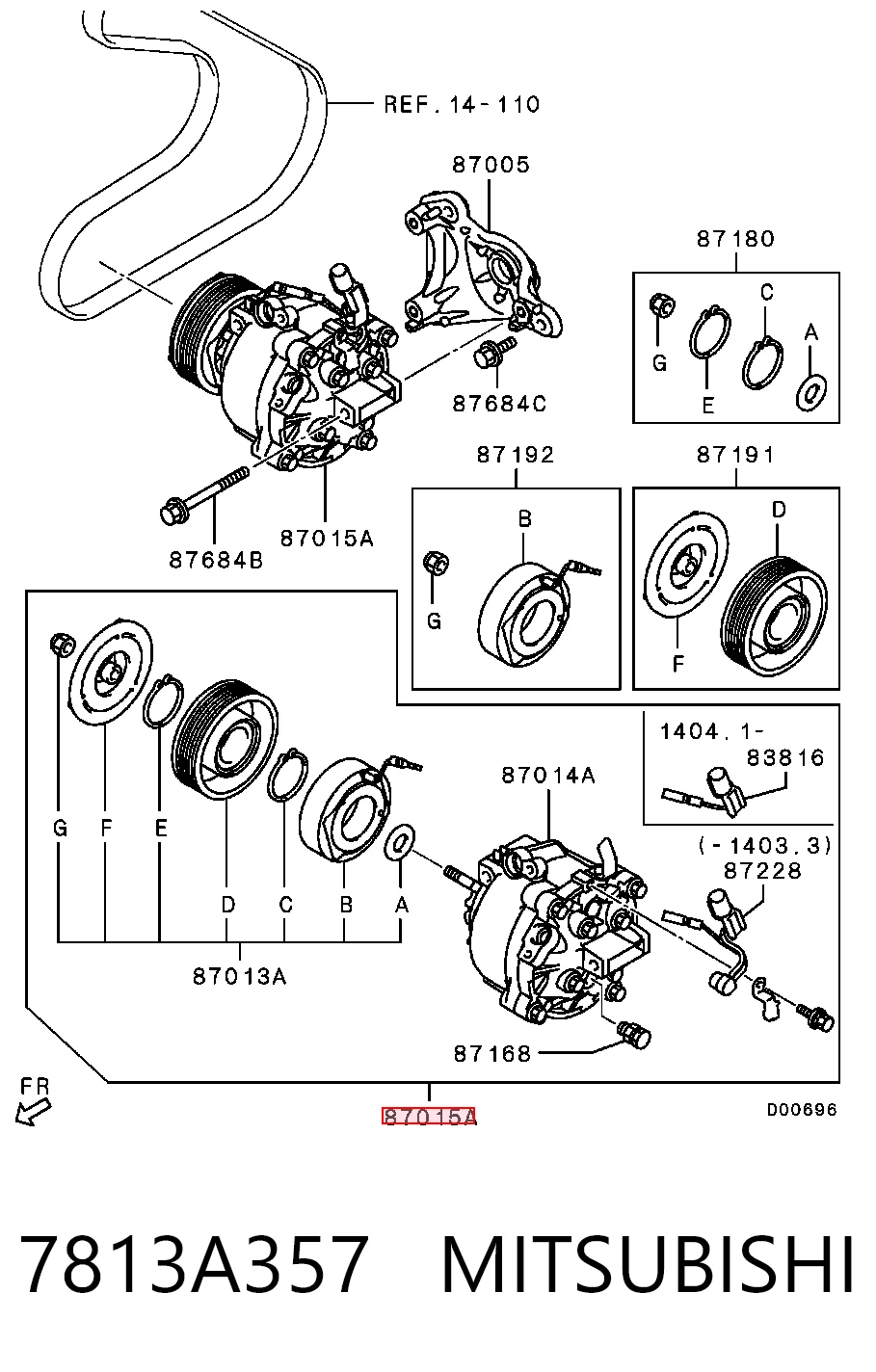 7813A357 Mitsubishi Компрессор хладагента