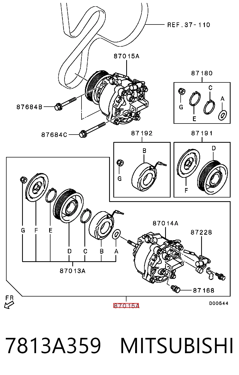 7813A359 Mitsubishi Компрессор хладагента