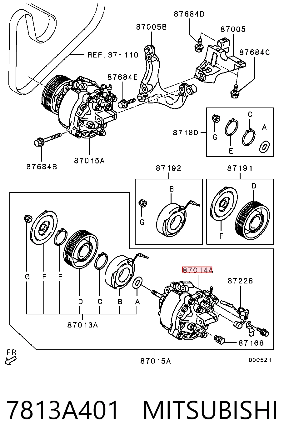 7813A401 Mitsubishi Компрессор хладагента