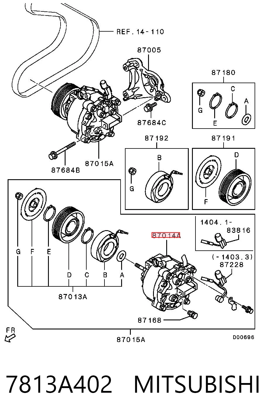 7813A402 Mitsubishi Компрессор хладагента