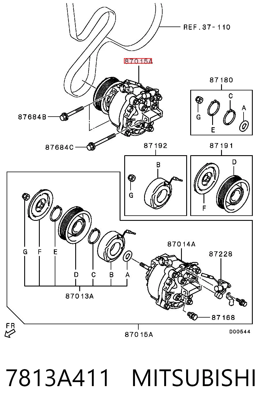 7813A411 Mitsubishi Компрессор хладагента