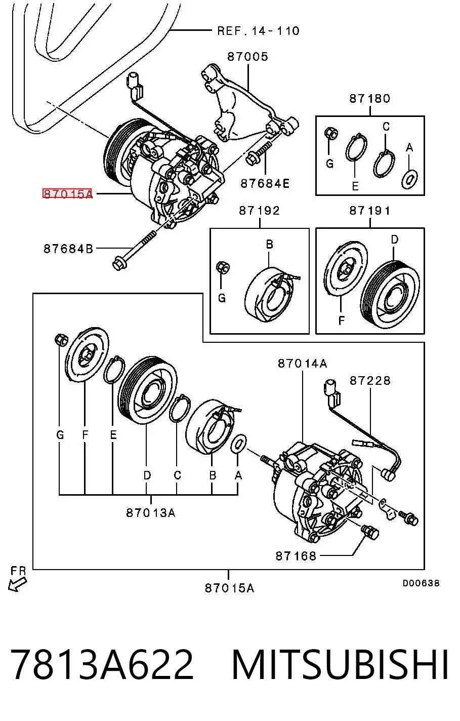  Mitsubishi 7813A622 цена, от 457.24 USD
