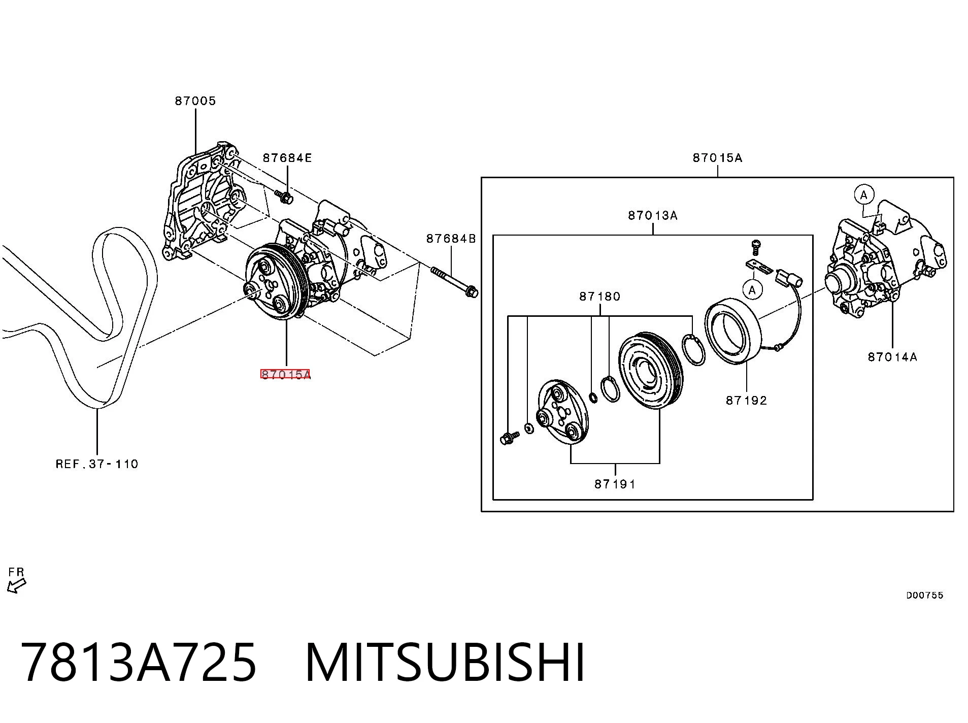 7813A725 Mitsubishi Компрессор хладагента