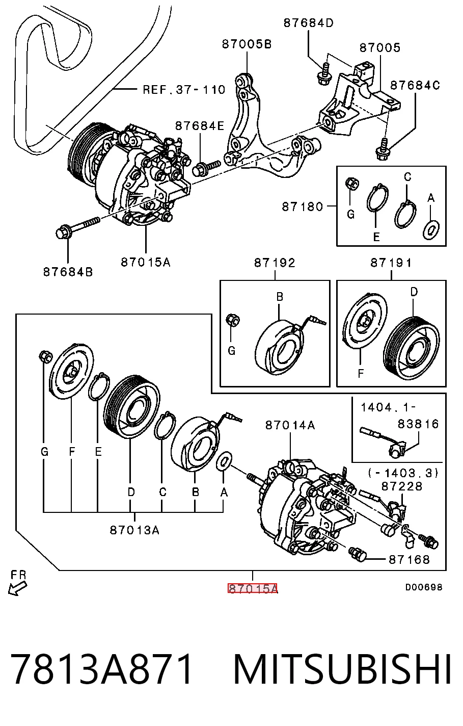 7813A871 Mitsubishi Компрессор хладагента
