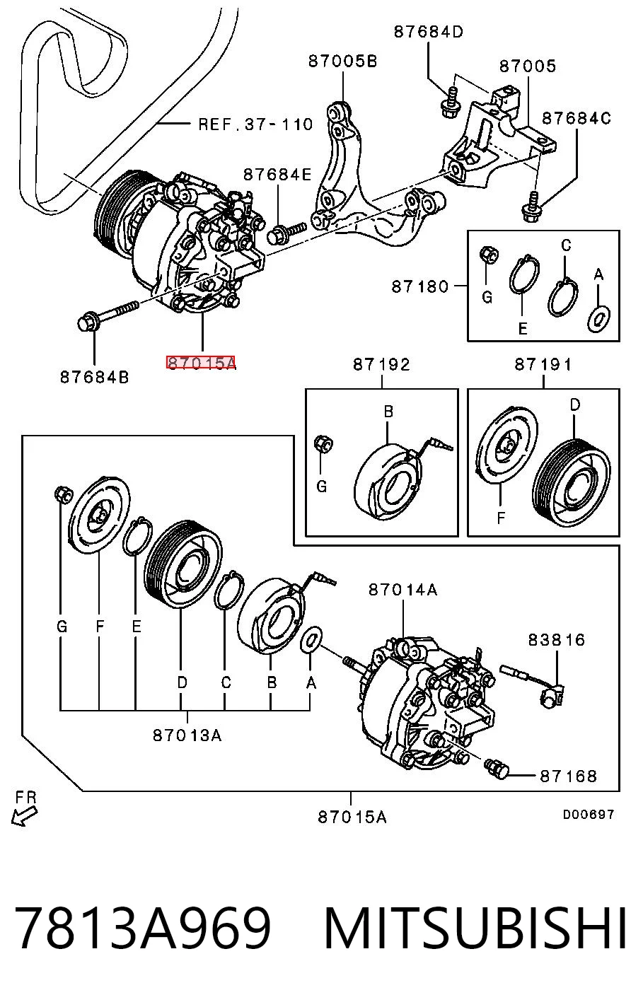 7813A969 Mitsubishi Компрессор хладагента