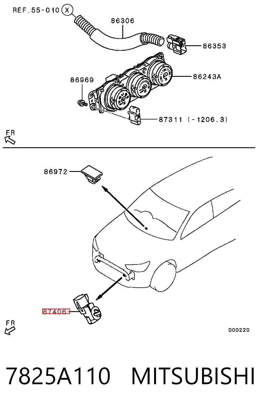 7825A110 Mitsubishi Датчик температуры окружающей среды