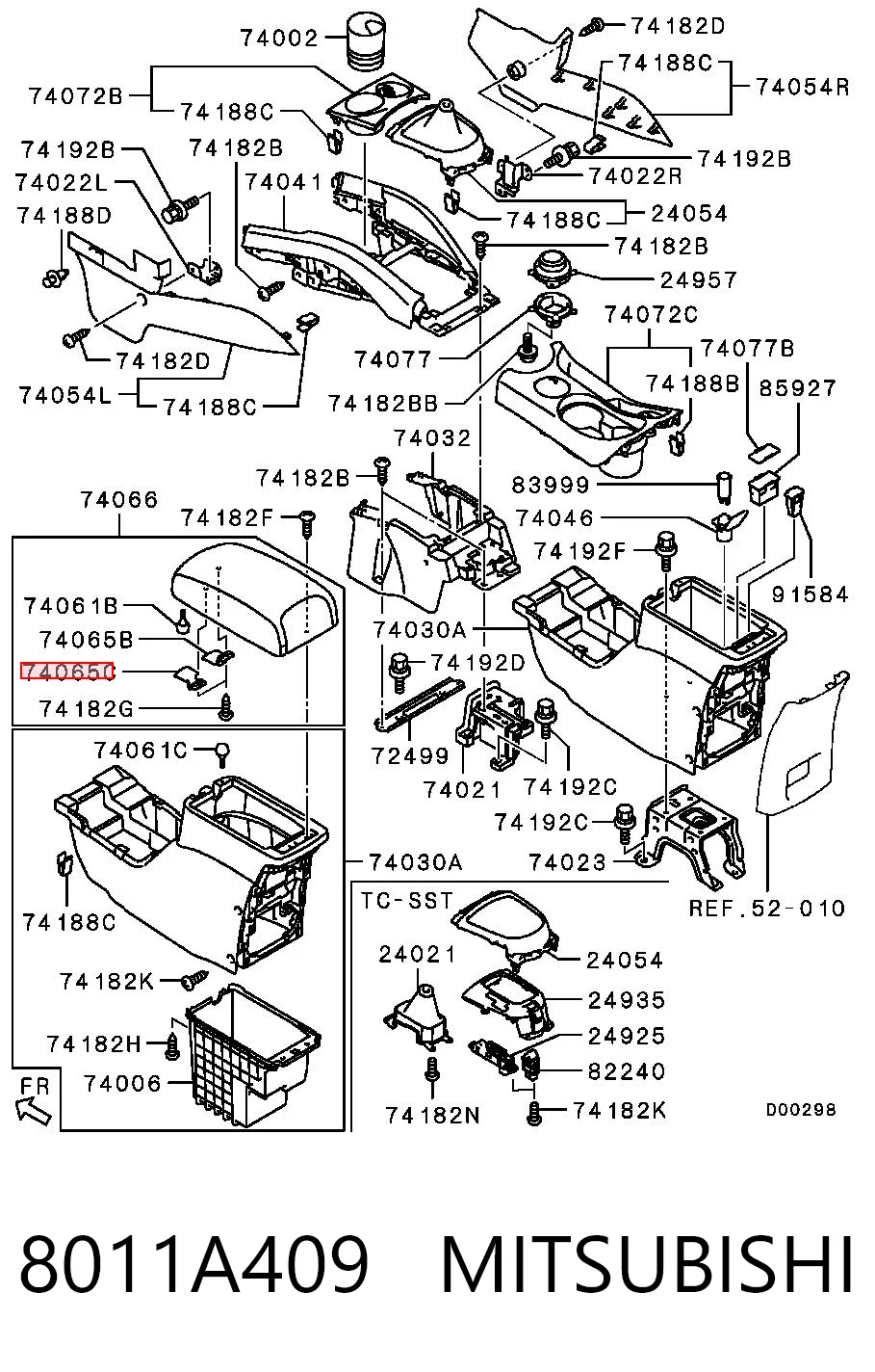 8011A409 Mitsubishi Кронштейн подлокотника