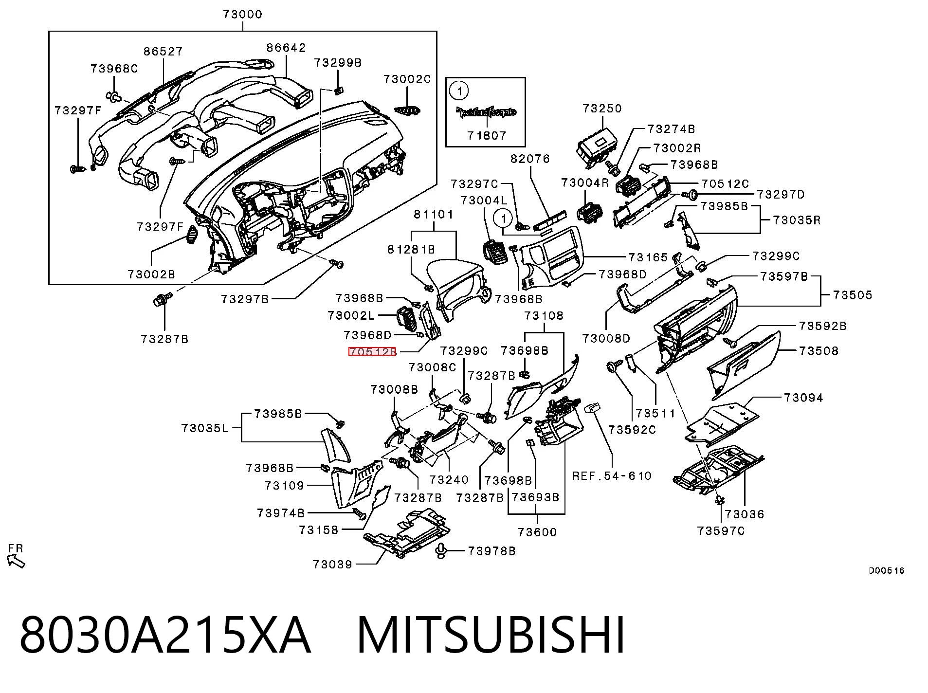 8030A215XA Mitsubishi Передняя панель