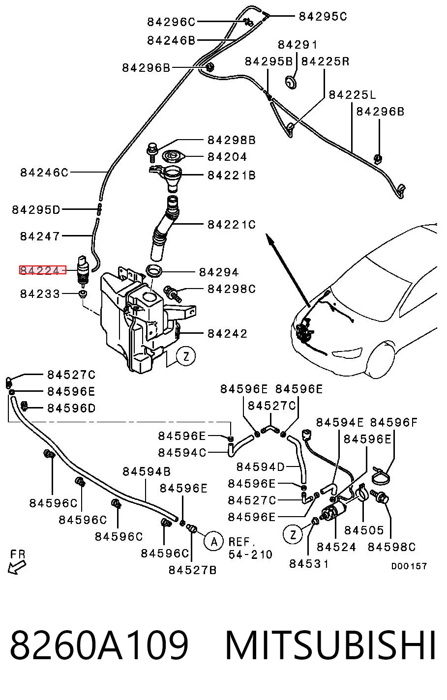 8260A109 Mitsubishi Мотор омывателя лобового стекла