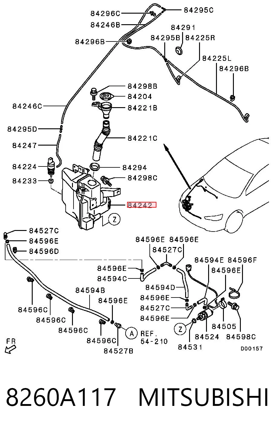 8260A117 Mitsubishi Бачок омывателя стекла