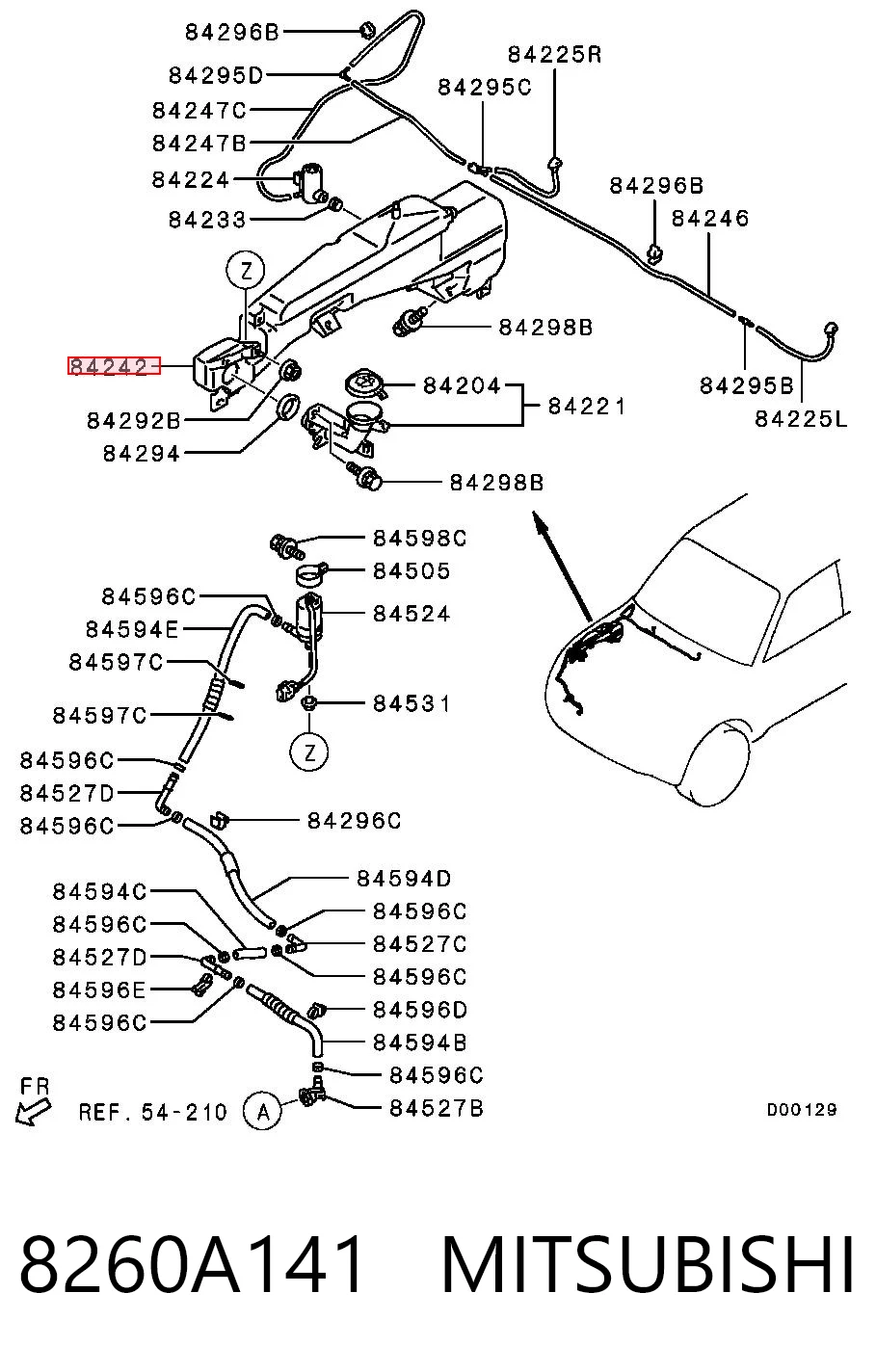 Бачок омывателя лобового стекла Mitsubishi Pajero IV SHORT внедорожник (V80) (2006 - 2013) цена, от 22.81 USD
