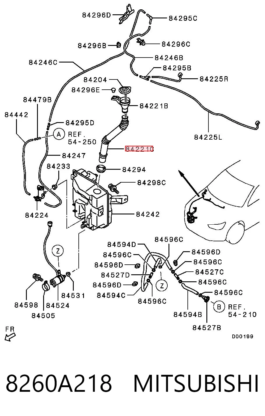 8260A218 Mitsubishi Горловина бачка омывателя