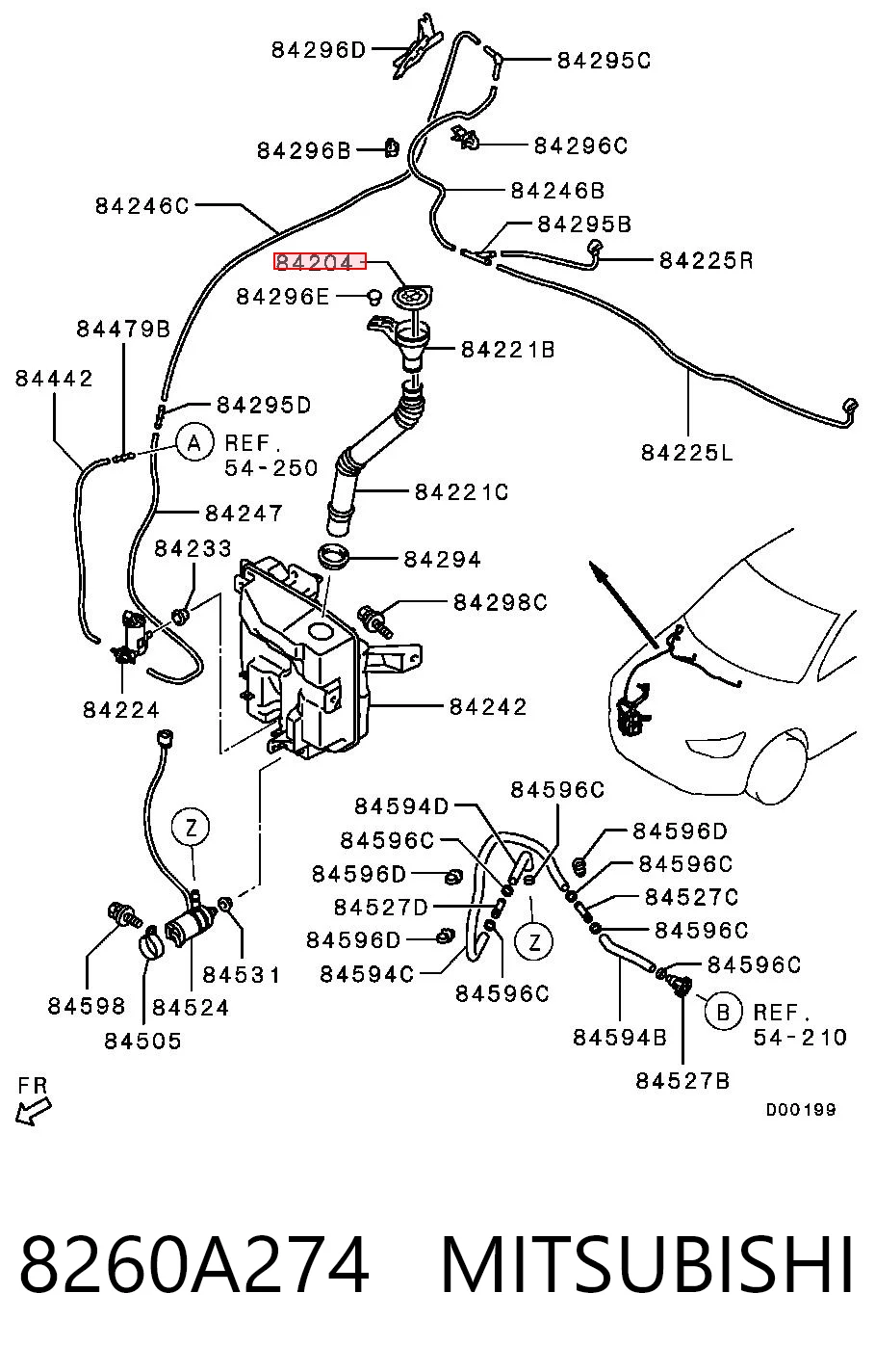 Крышка бака омывателя Mitsubishi 8260A274 цена, от 4.32 USD