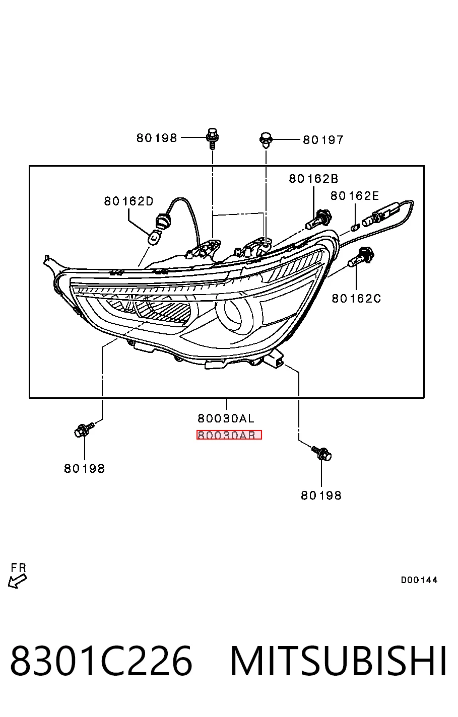 Купить 8301C896 Chrysler Фара основная правая