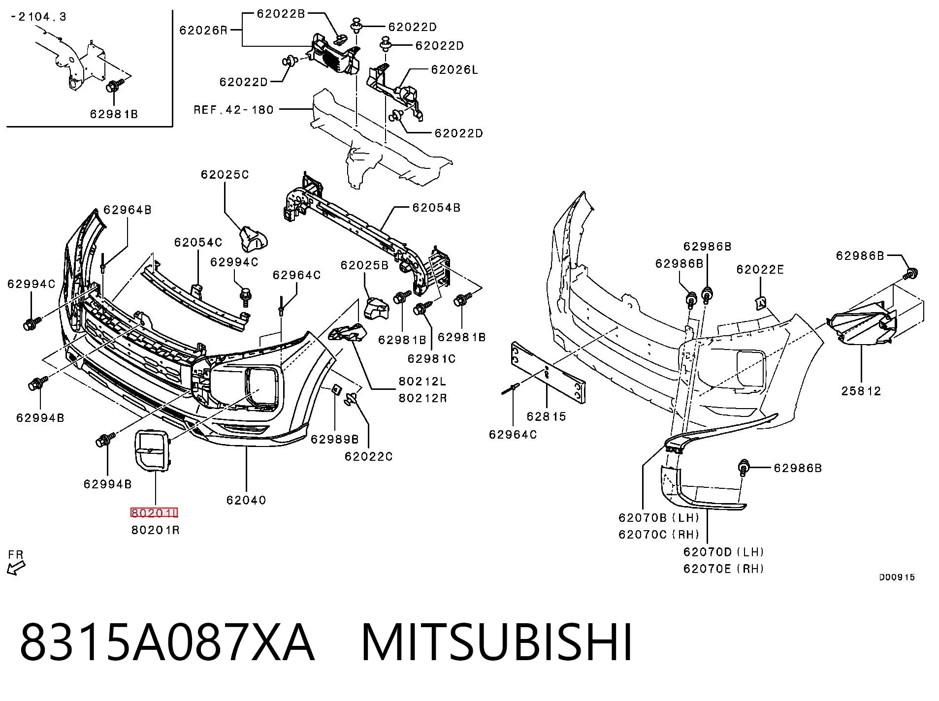 8315A087XA Mitsubishi Оправа противотуманки