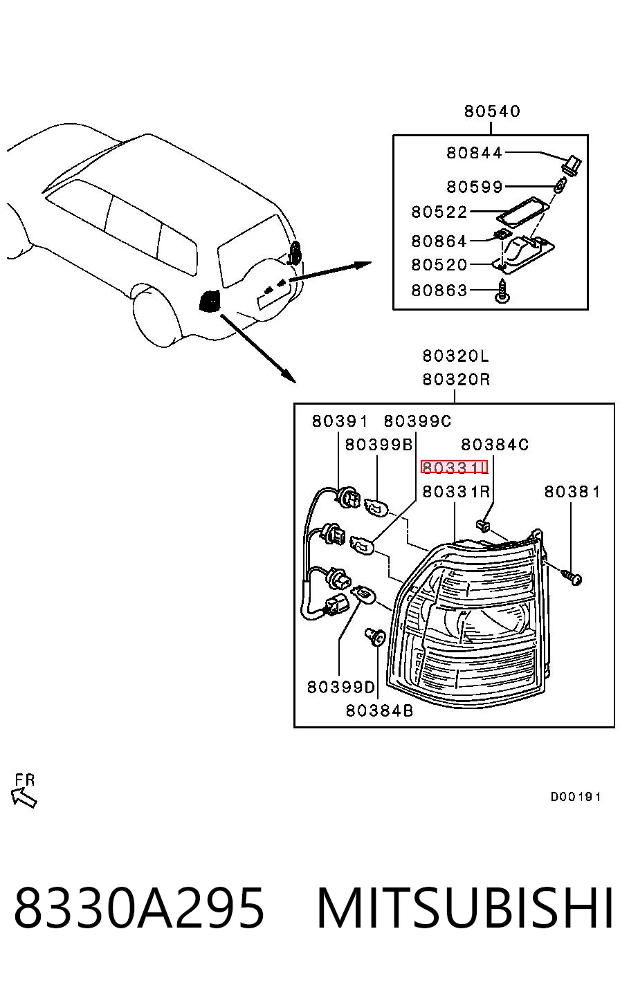 Задняя левая фара Mitsubishi Pajero IV LONG внедорожник (V90) (2006 - 2013) цена, от 80.56 USD