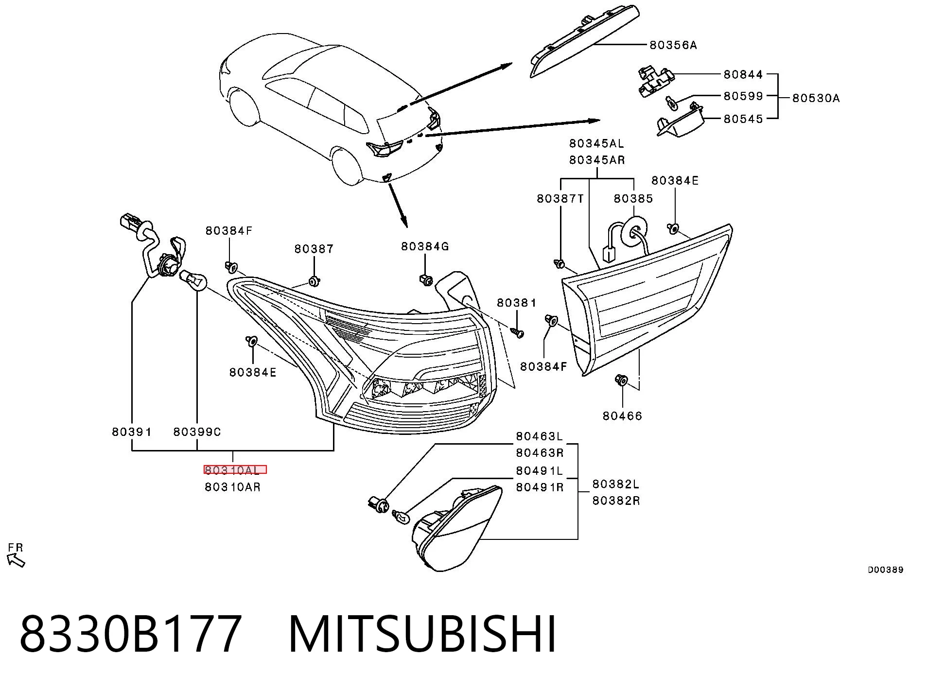 8330B177 Mitsubishi Фонарь задний