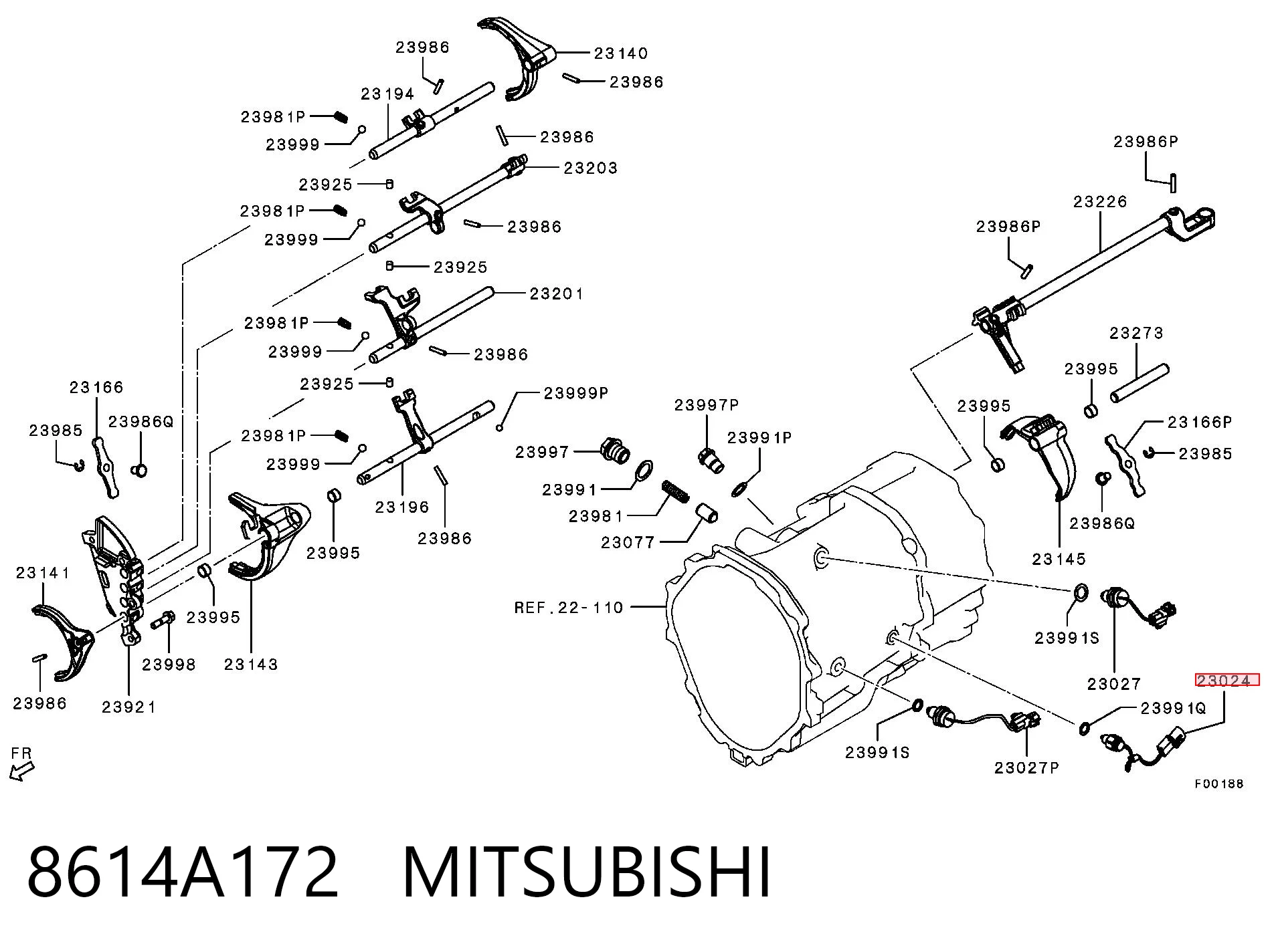8614A172 Mitsubishi Датчик включения фонарей заднего хода
