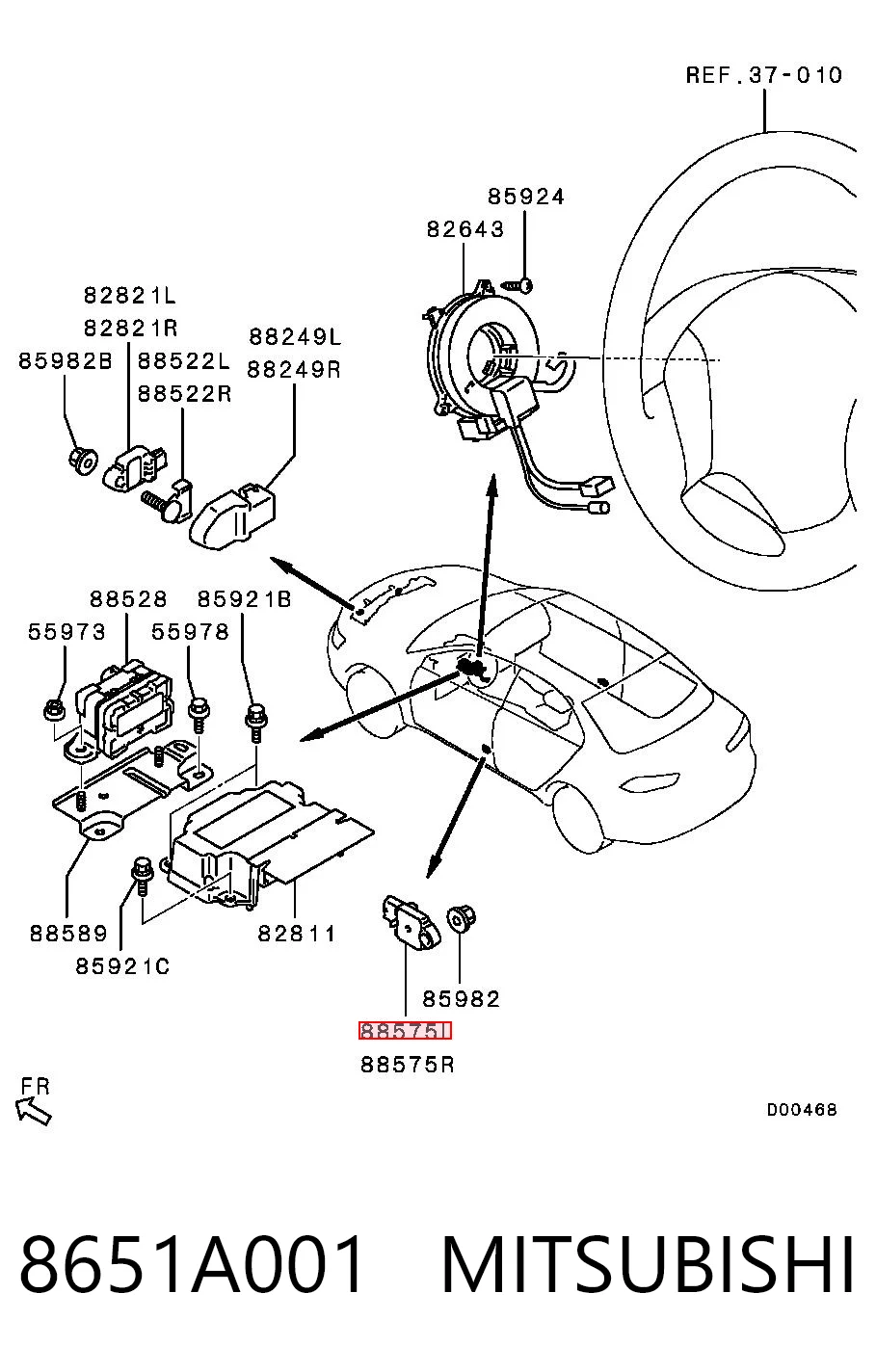 8651A001 Mitsubishi Датчик AIRBAG передний