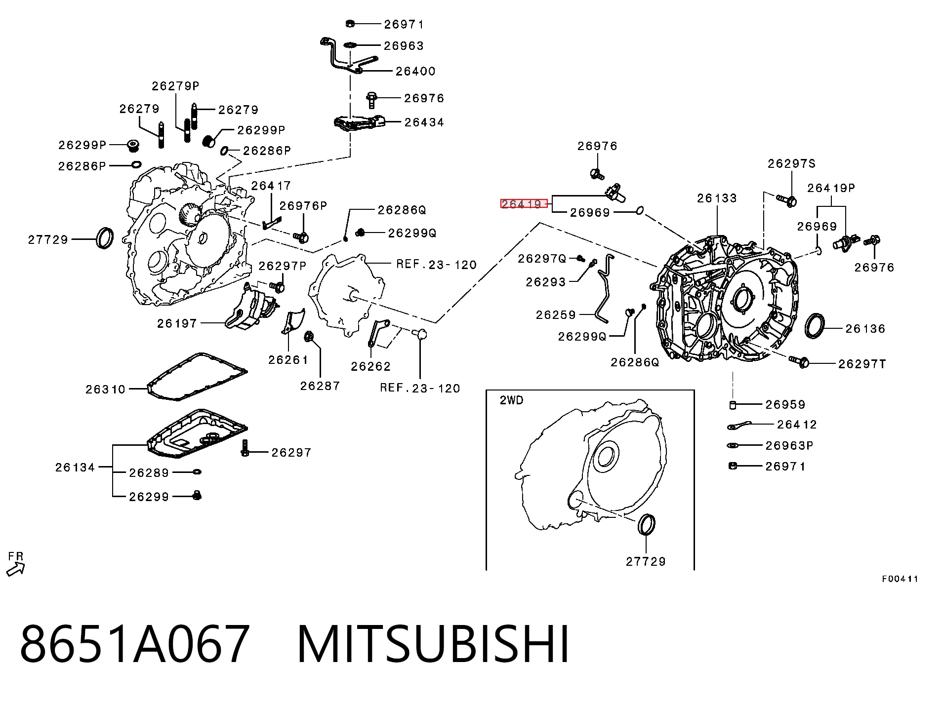 8651A067 Mitsubishi Датчик скорости спидометра