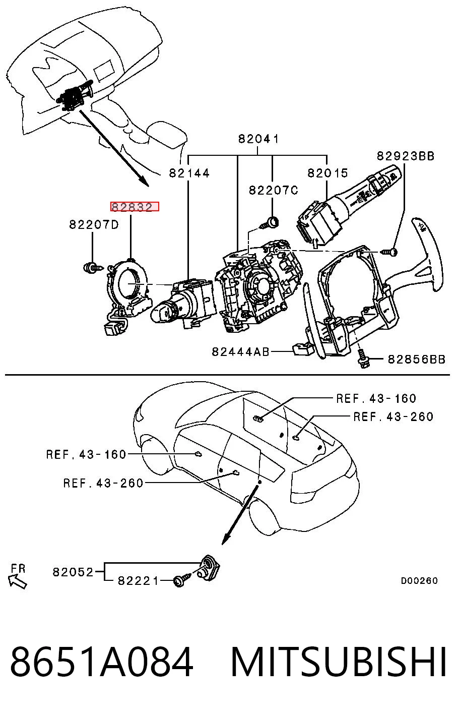 8651A006 Chrysler Датчик угла поворота руля
