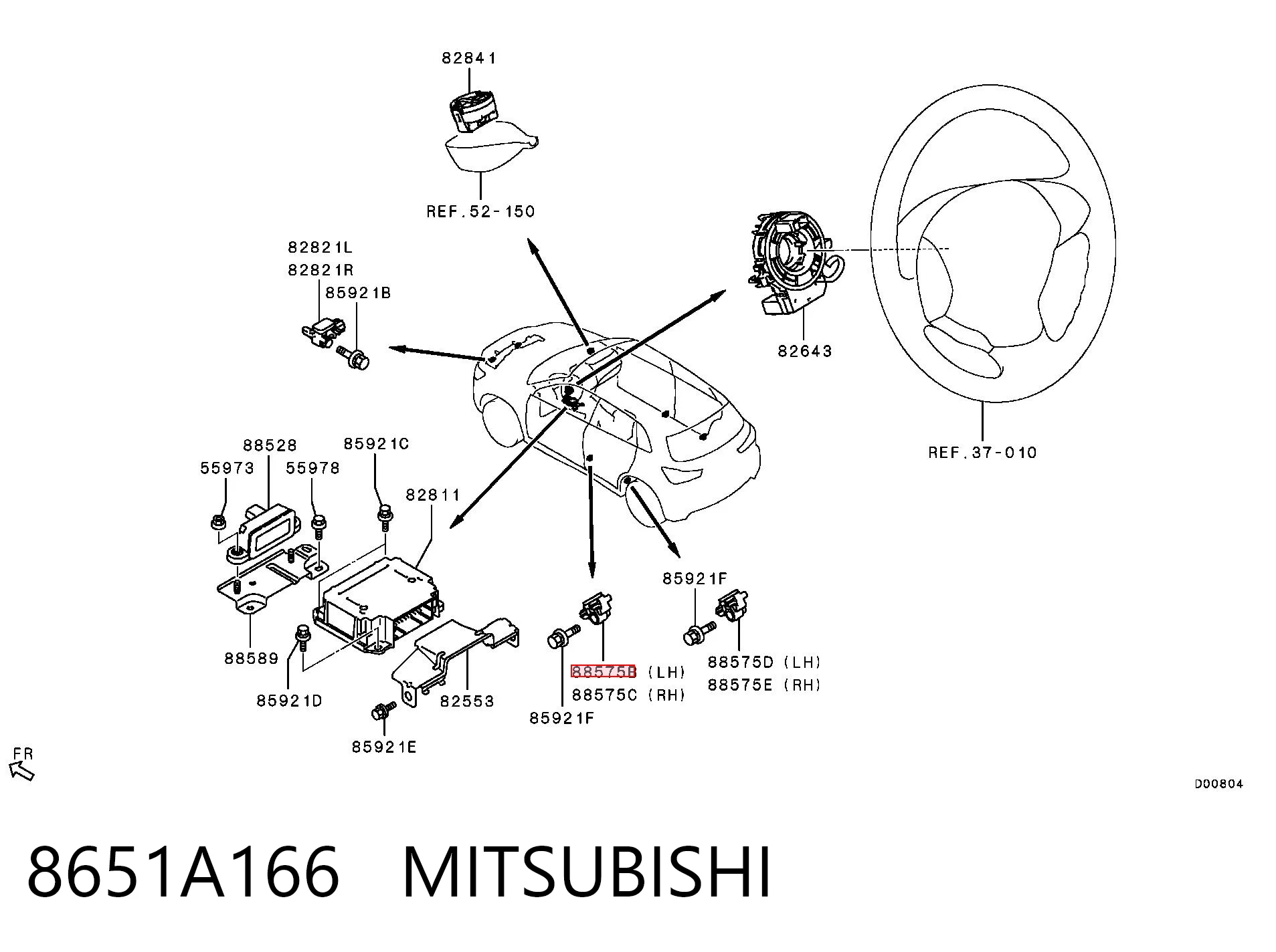 8651A166 Mitsubishi Датчик AIRBAG передний