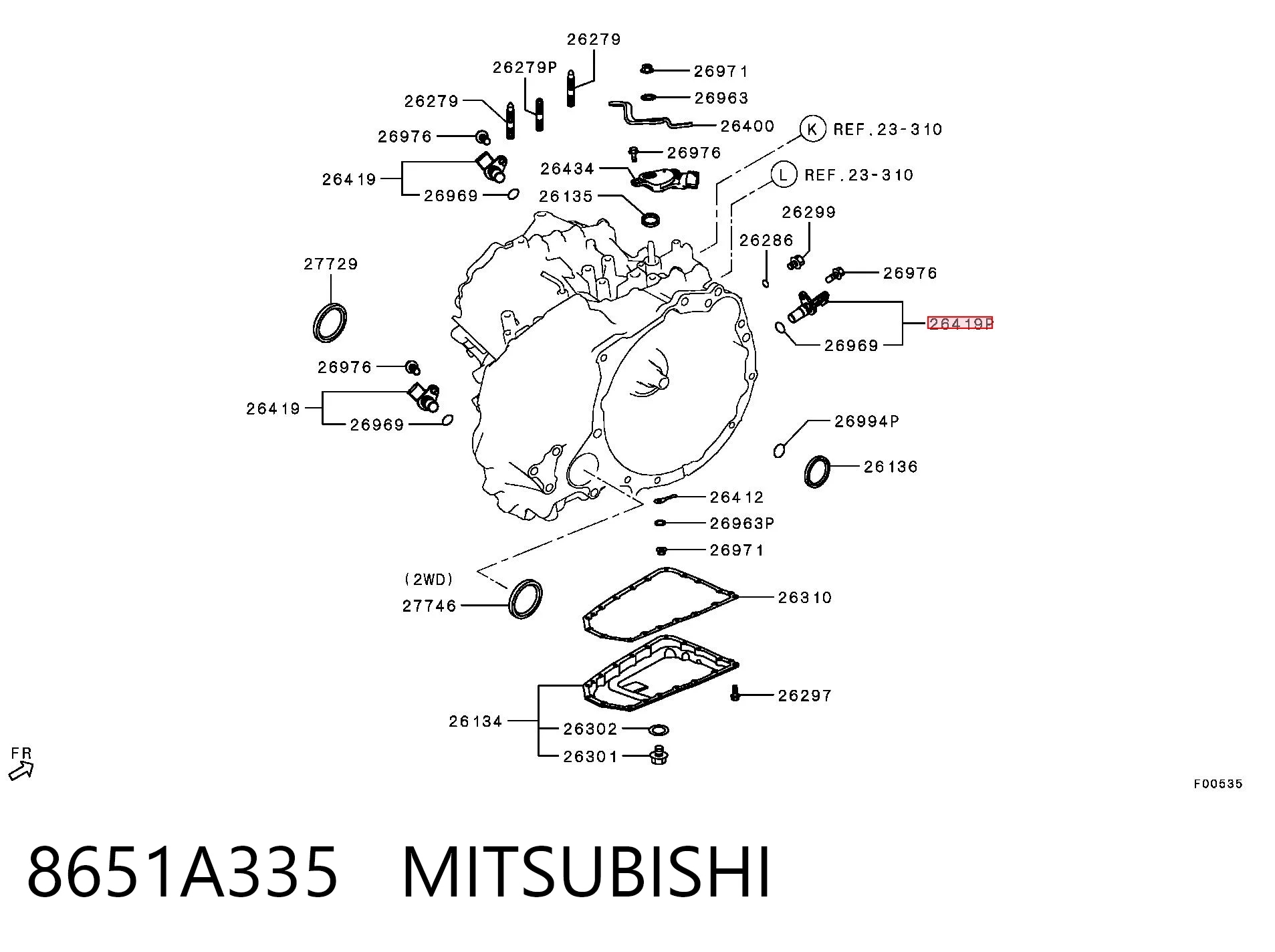 8651A335 Mitsubishi Датчик скорости спидометра