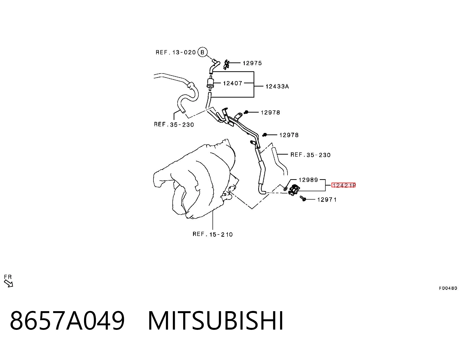 8657A049 Mitsubishi Клапан абсорбера