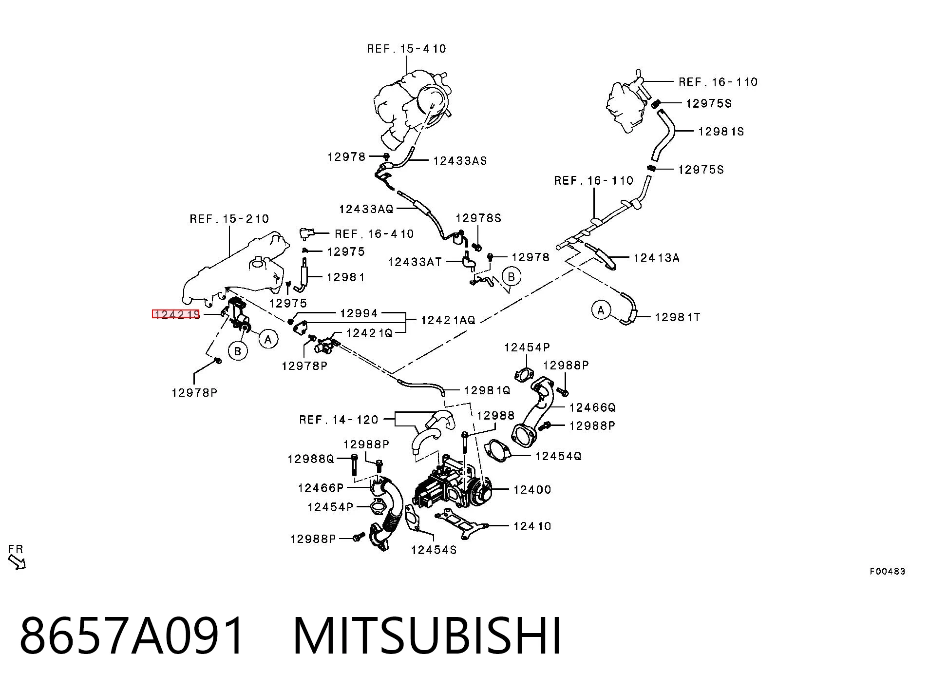 8657A091 Mitsubishi Соленоид давления наддува