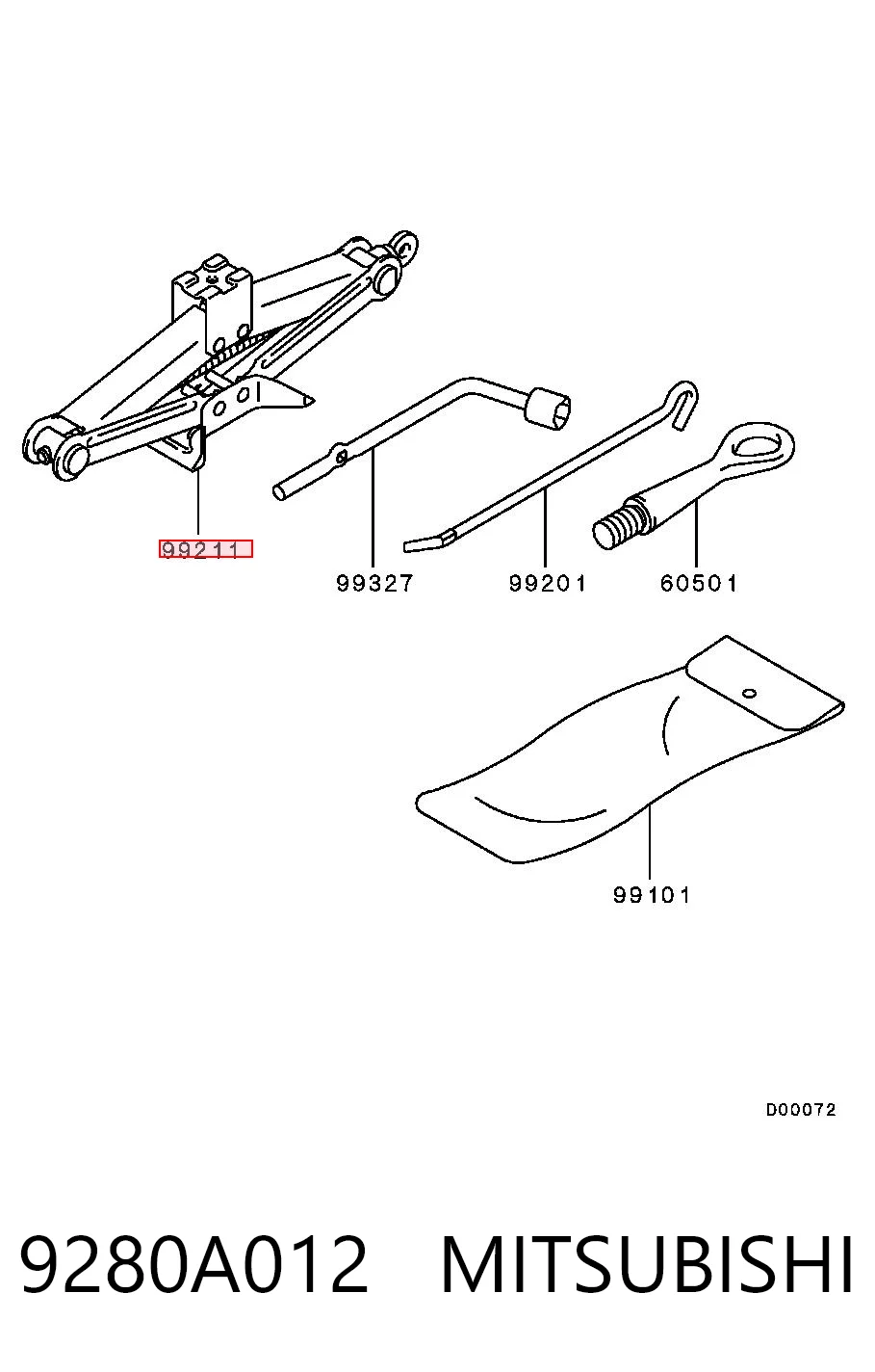 Домкрат MITSUBISHI 9280A012