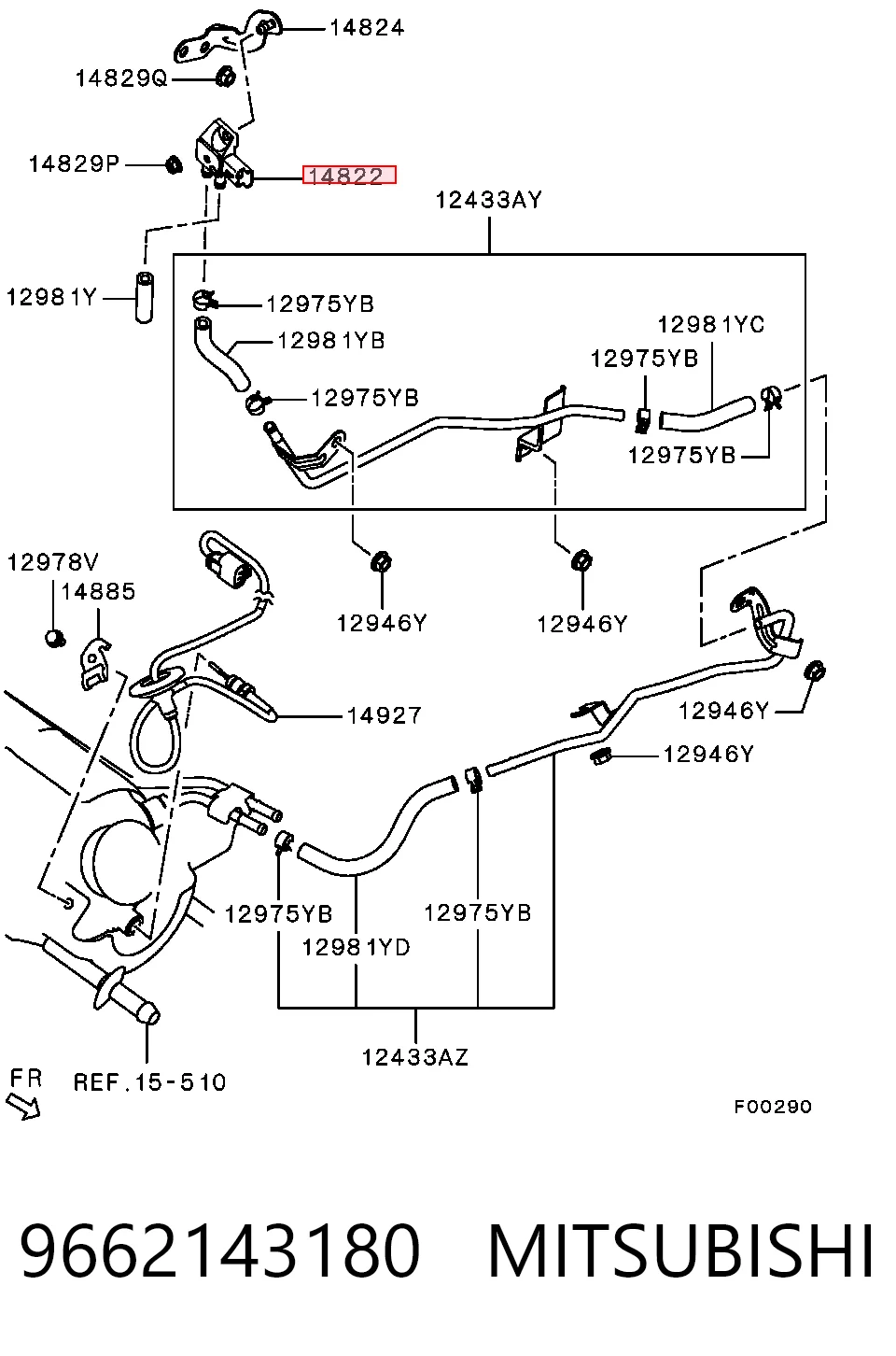 9662143180 Mitsubishi Датчик давления выхлопных газов