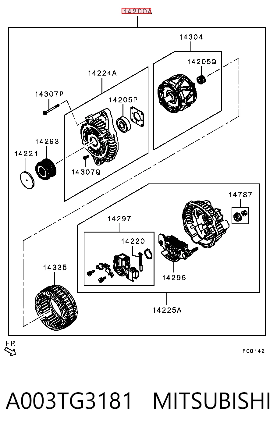 A003TG3181 Mitsubishi Генератор автомобильный