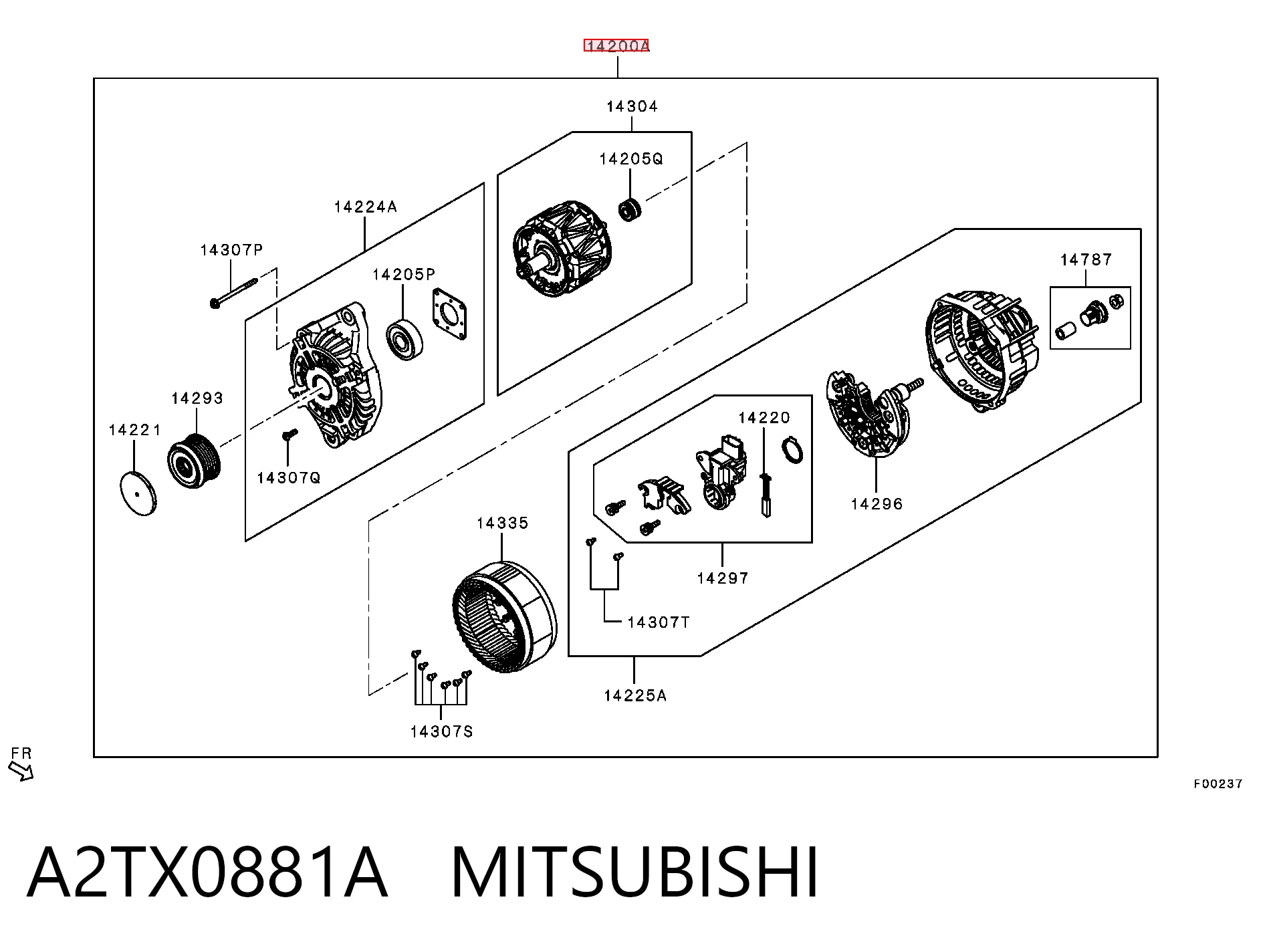 A2TX0881A Mitsubishi Генератор автомобильный