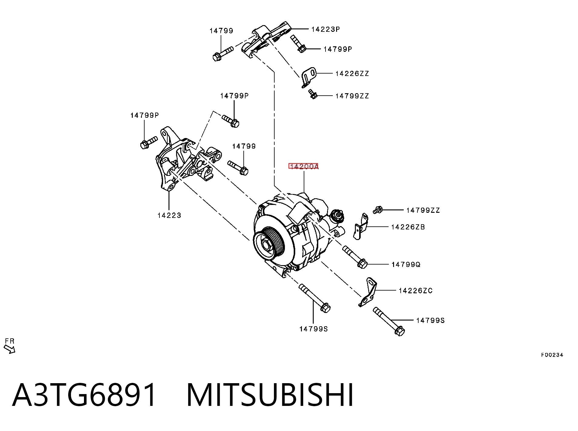 A3TG6891 Mitsubishi Генератор автомобильный