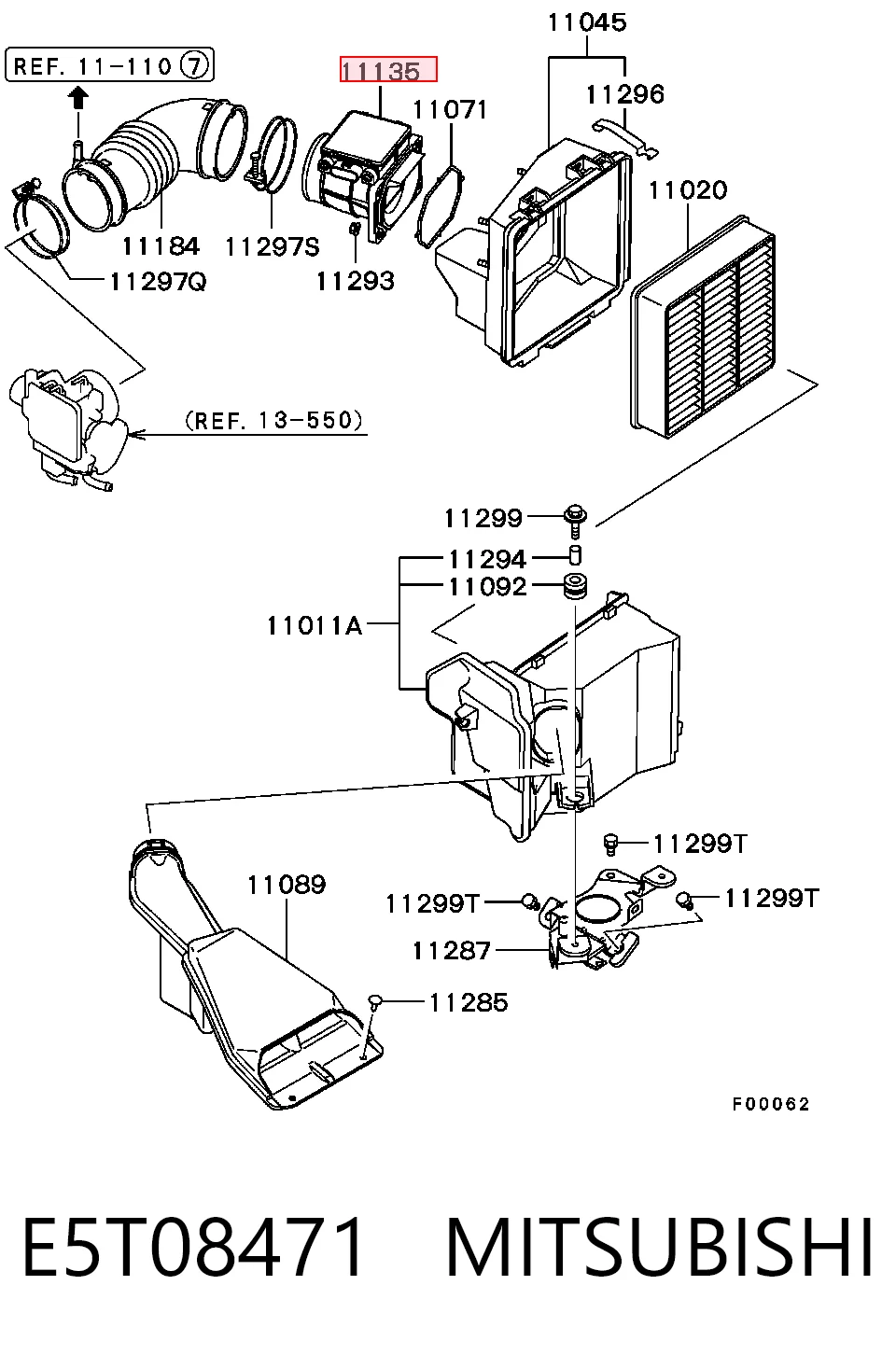 E5T08471 Mitsubishi Датчик расхода воздуха