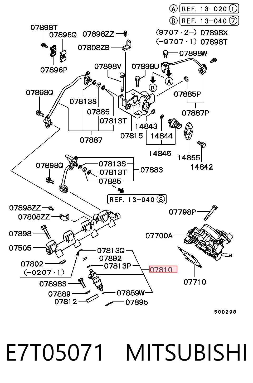 Топливные форсунки на Mitsubishi Carisma  DA