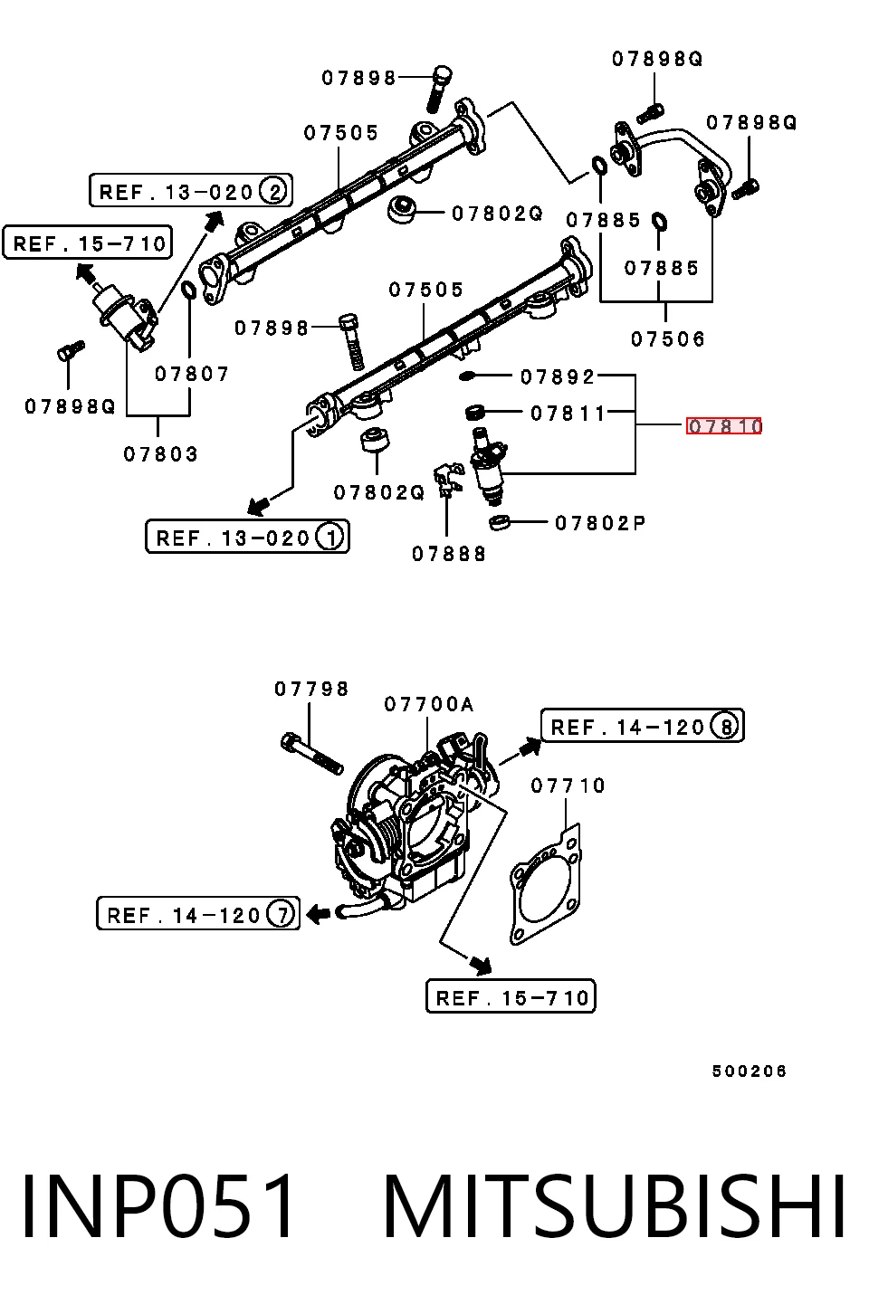 INP051 Mitsubishi Топливные форсунки