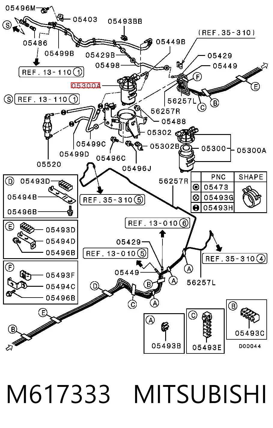 Фильтр топливный MITSUBISHI M617333