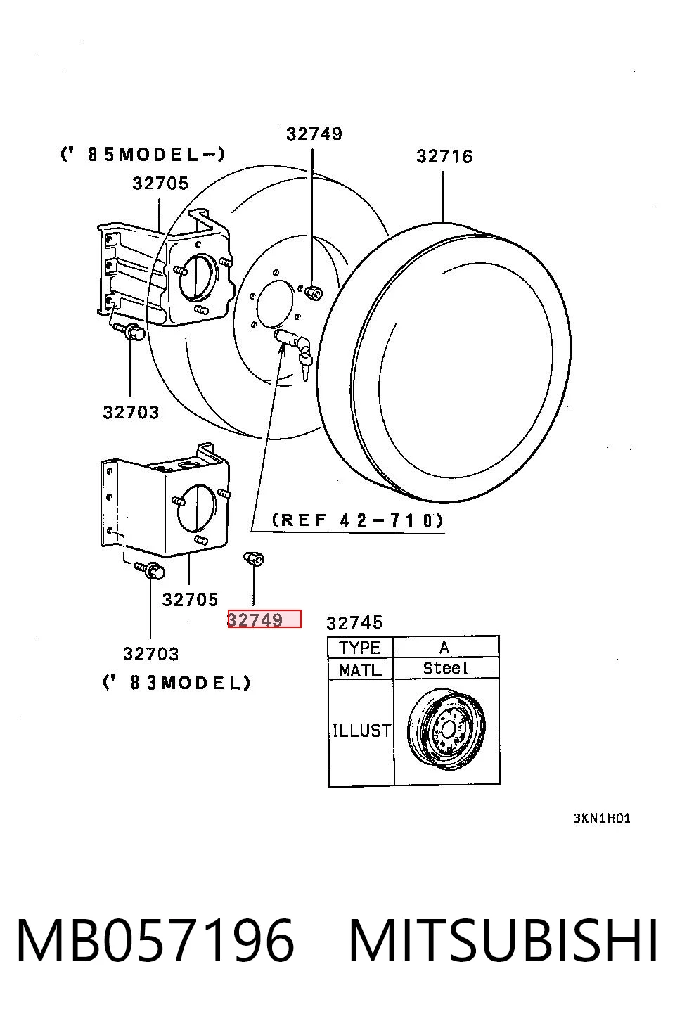 Гайка колесная MITSUBISHI MB057196