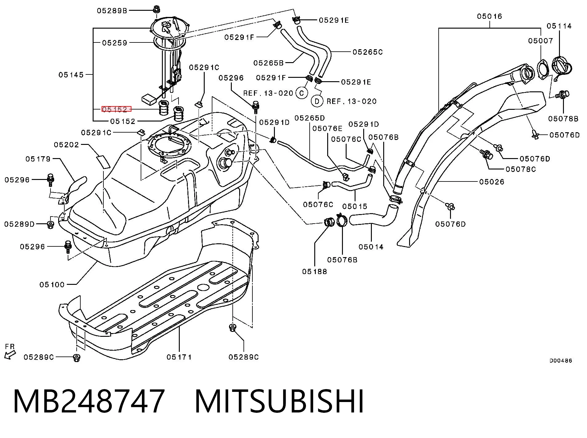 Фильтр топливный MITSUBISHI MB248747