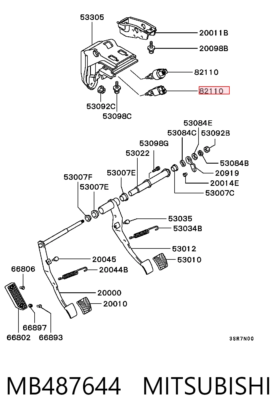 MB487644 Mitsubishi Датчик тормоза