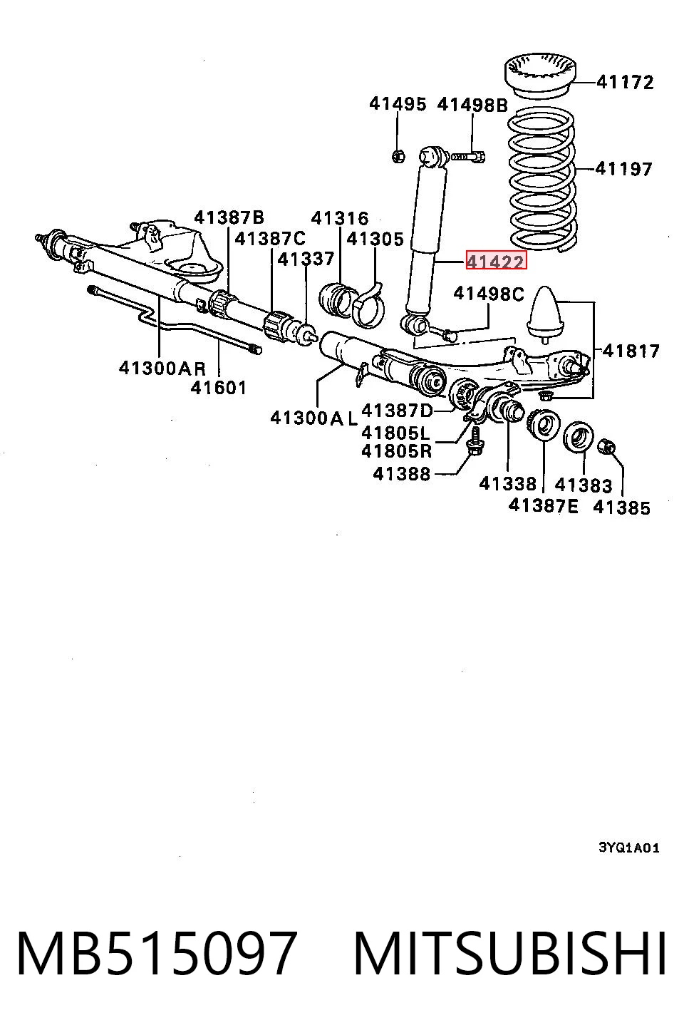 Амортизатор задний MITSUBISHI MB515097