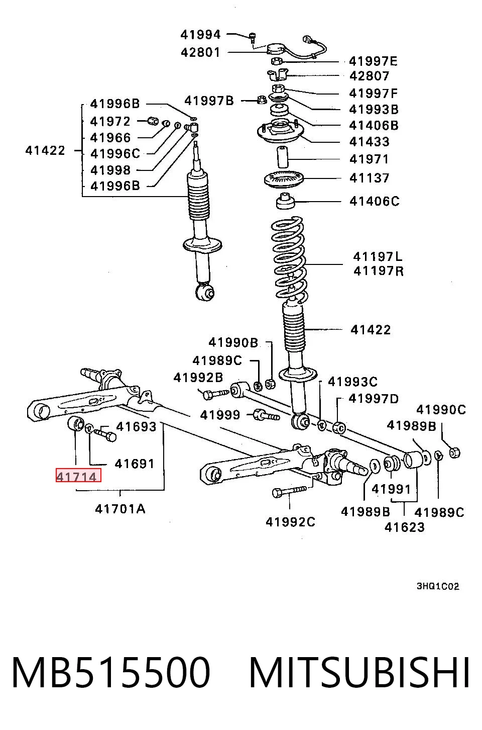 J55001A Japan Cars Сайлентблок балки моста