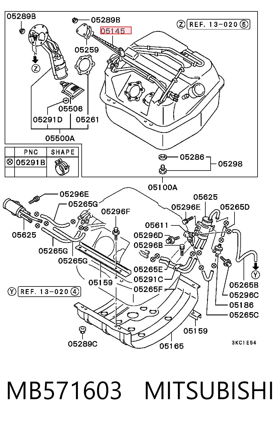 MB571603 Mitsubishi Датчик уровня топлива в баке