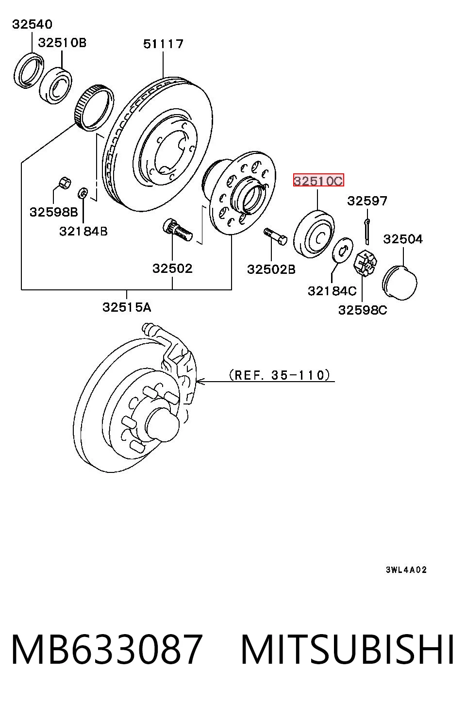LM12649 MCB Подшипник ступицы передней, наружный