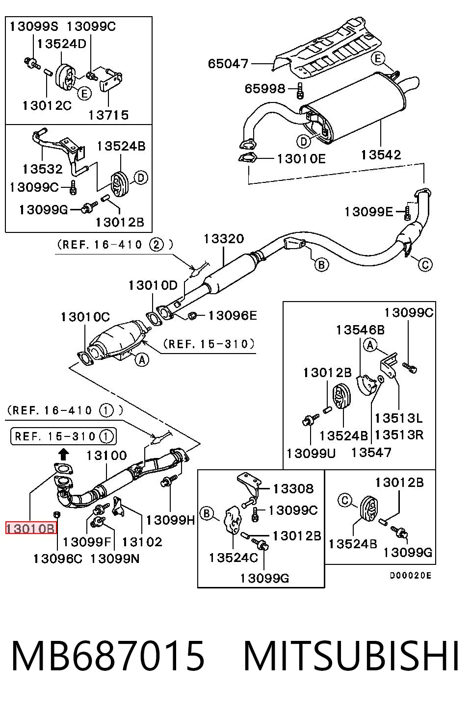 MB687015 Chrysler Прокладка штанов