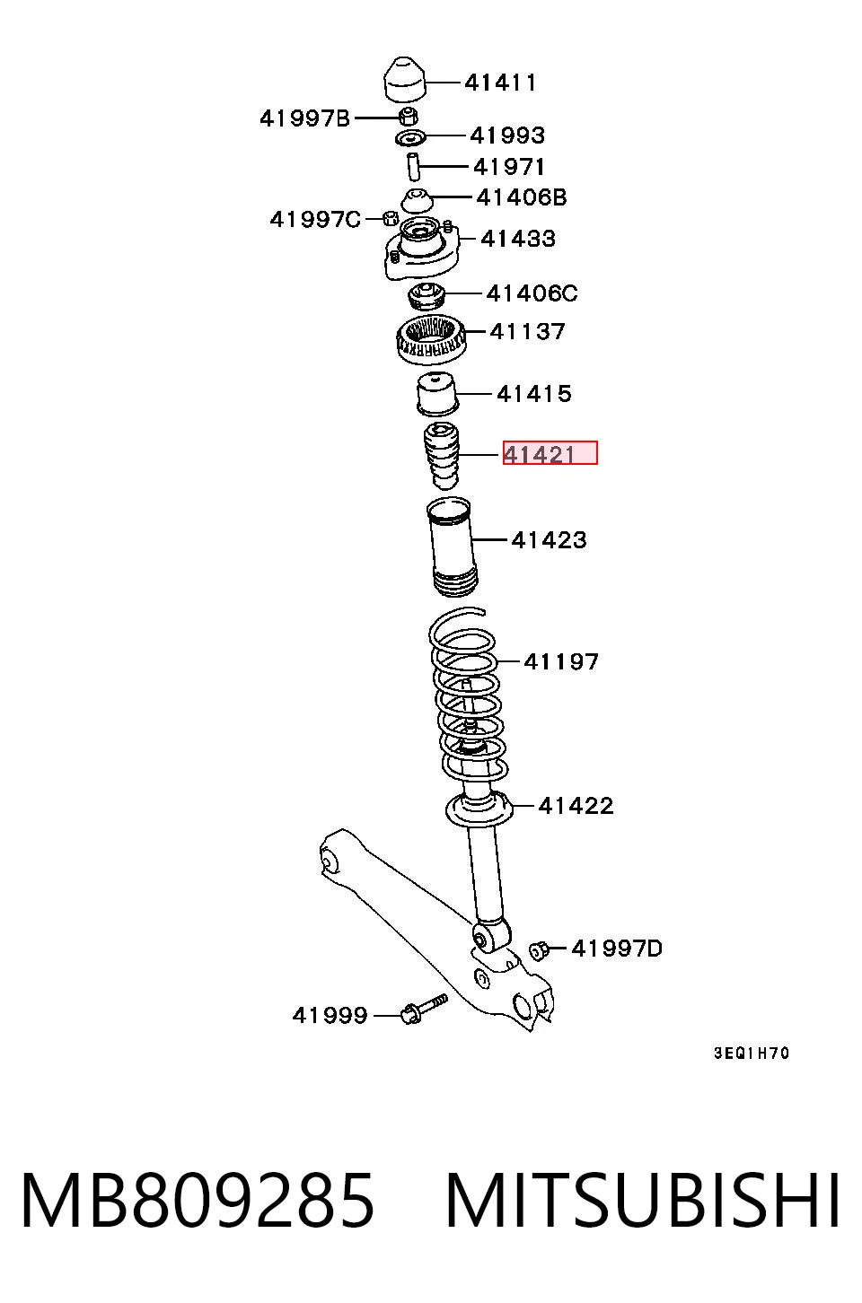 Буфер-отбойник амортизатора заднего Proton MB809285R цена, от 10.69 USD