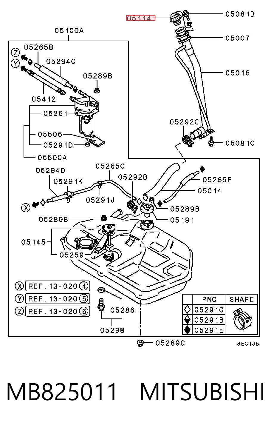 Крышка бензобака MN120696 Chrysler